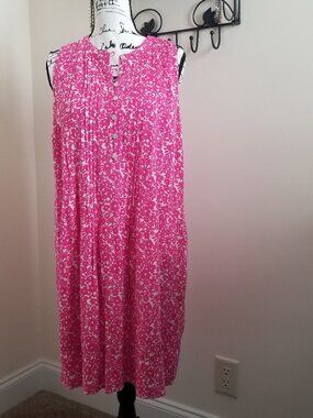 Pink n White Sonoma Pintuck Dress Sz L